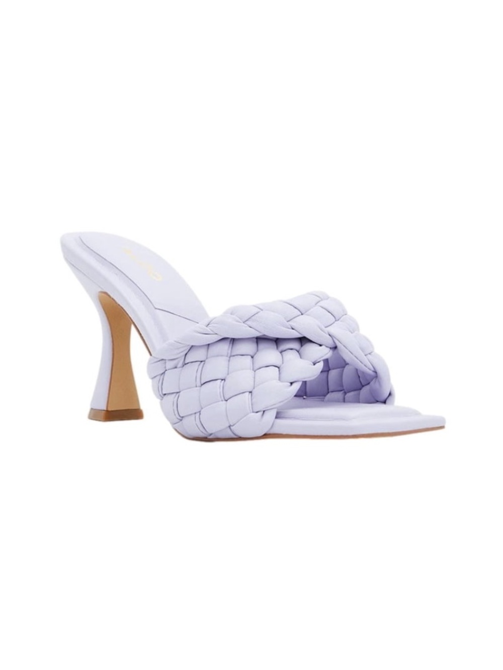 Aldo Milano Purple Braided Leather High Heel Mule - Size: 8.5